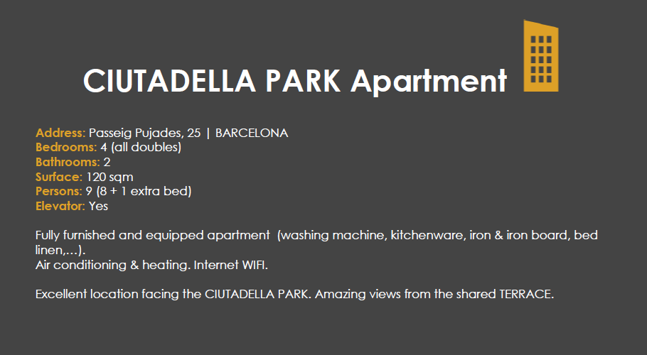 ciutadella park apartment